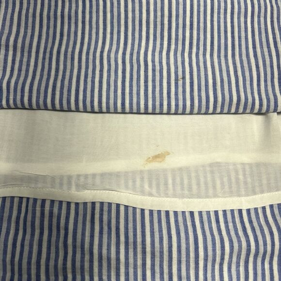 Rag & Bone Drew Off Shoulder Mini Dress Tunic MED Blue Stripe Cotton - Picture 11 of 13